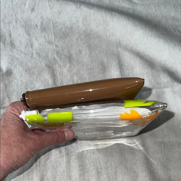 Bloomingdale's Brown and Clear Floral Travel Set Cosmetic Bags - Picture 8 of 9